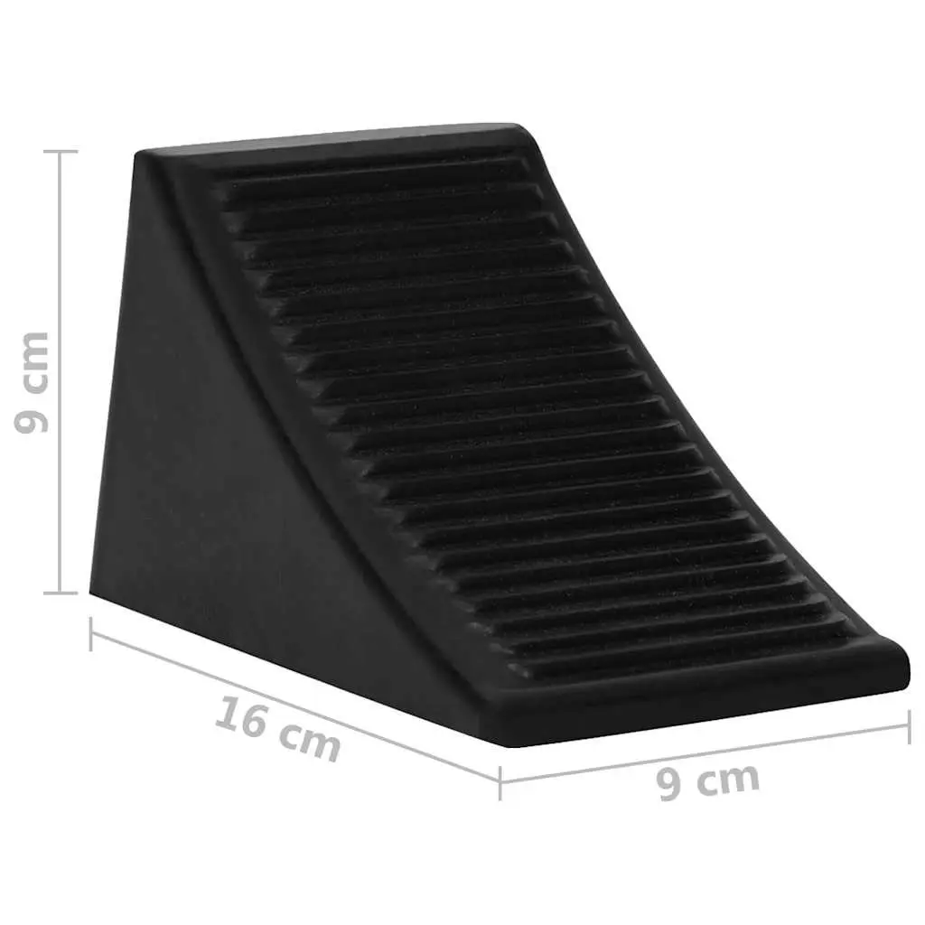 Wheel Chocks Rubber Vehicle Safety Stopper 16 x 9 x 9 cm Blue 4 Piece