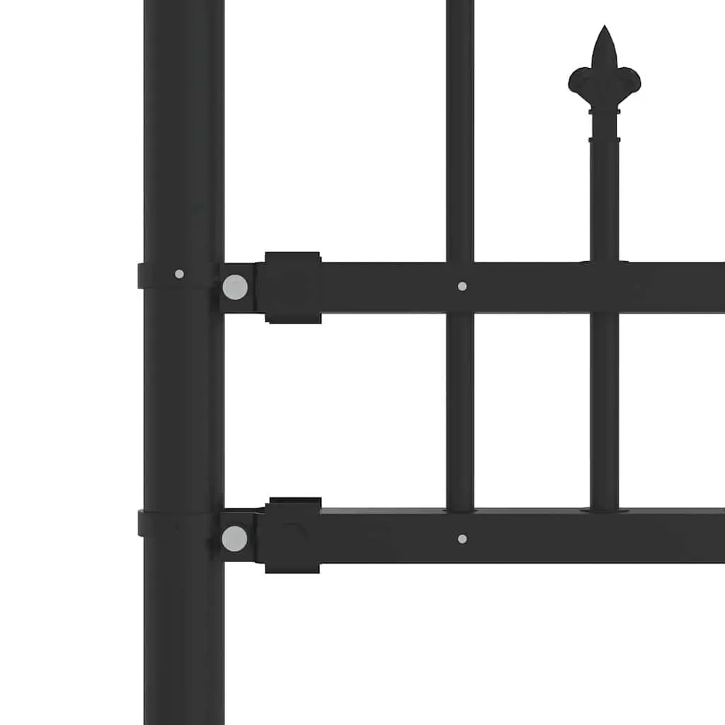 Garden Fence Panel Outdoor Perimeter Barrier Black Steel 240 x 100 cm