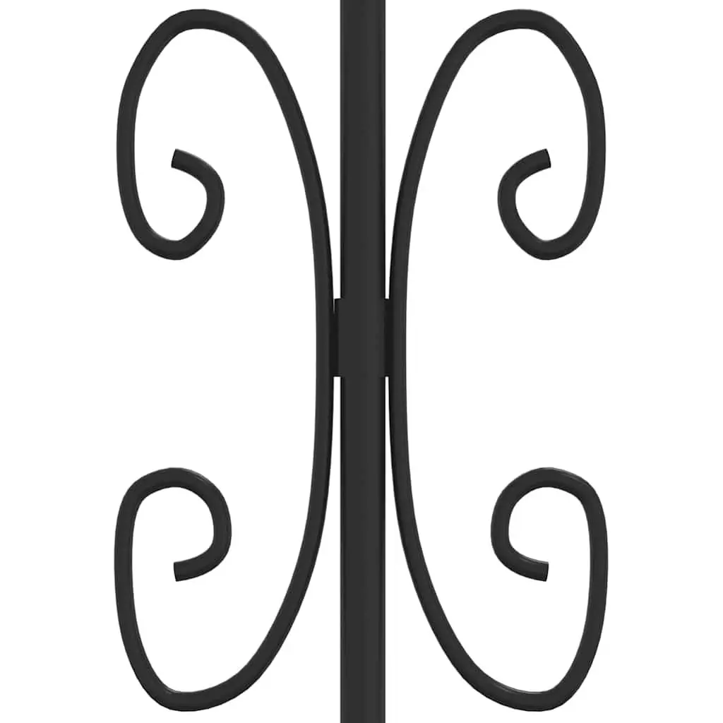 Garden Fence Panel Outdoor Perimeter Barrier Black Steel 240 x 100 cm