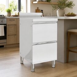 Commercial Kitchen Cabinet: 50x60x96cm, 2 Drawers