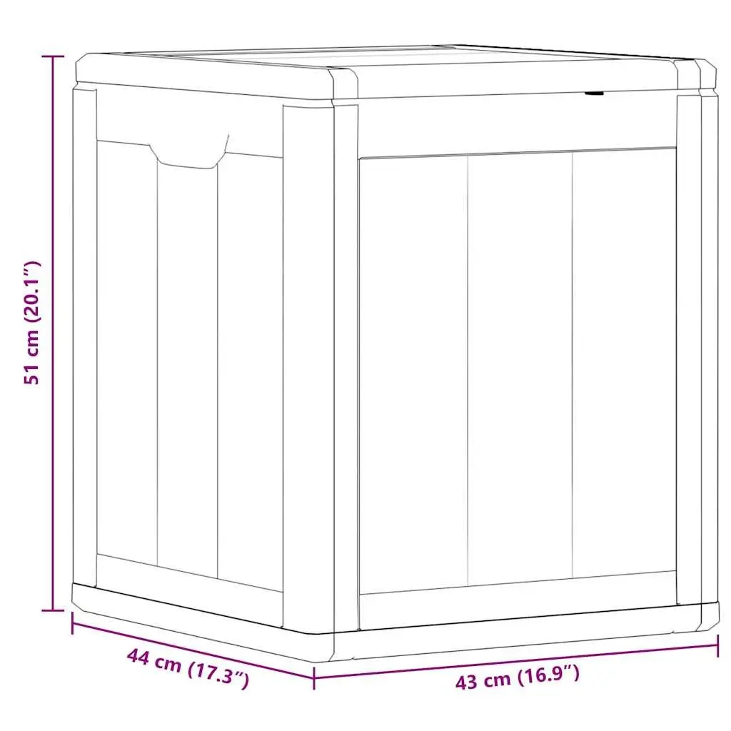Garden Storage Box Outdoor 90L Grey Weatherproof Container