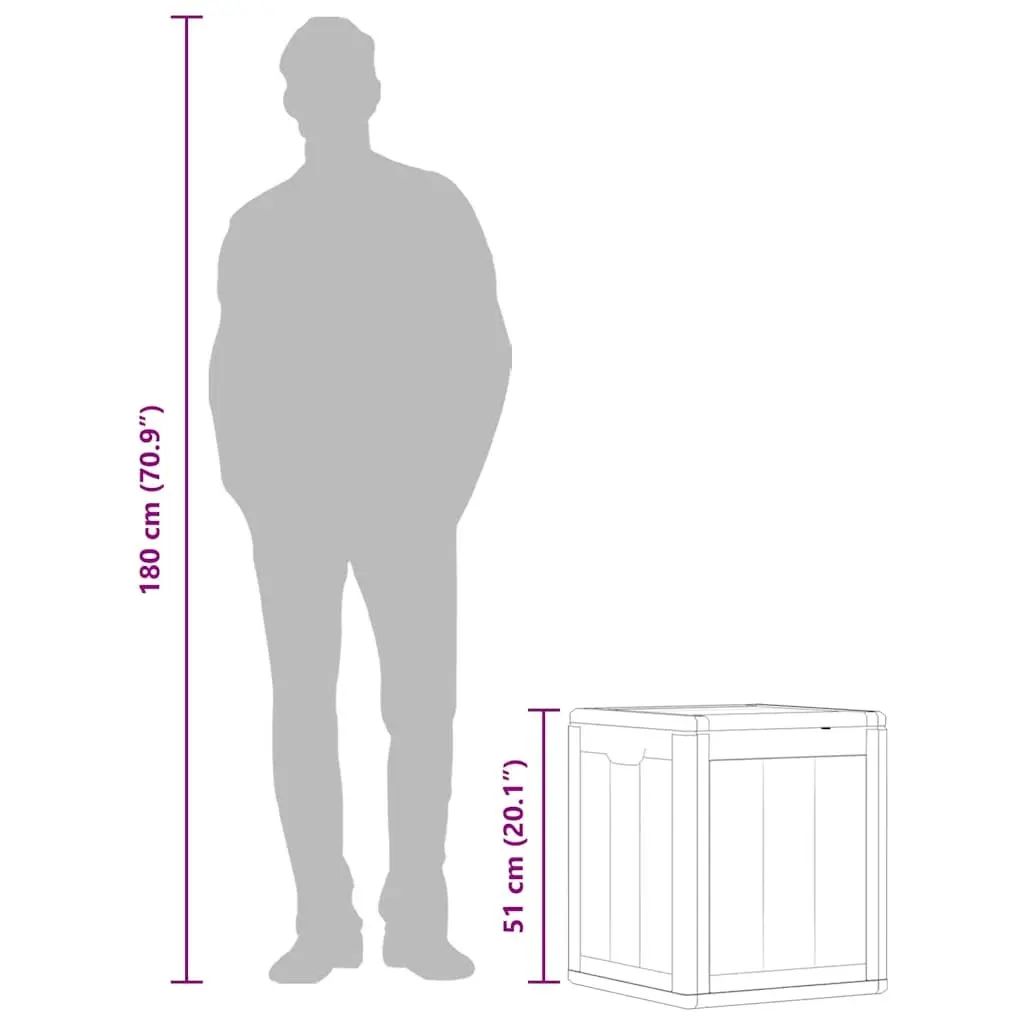 Garden Storage Box Outdoor 90L Grey Weatherproof Container