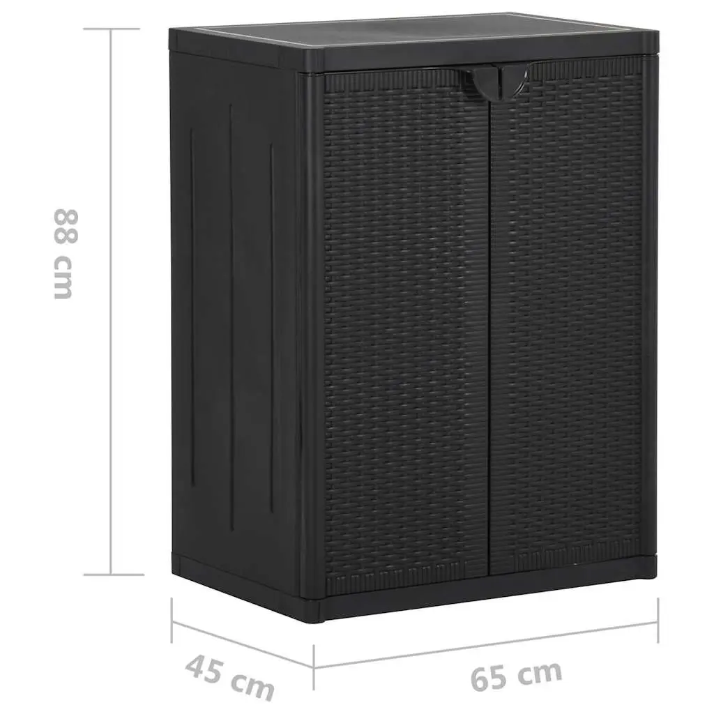 Storage Cabinet Black Indoor Outdoor Garden Patio Organizer 65 x 45 x 88 cm