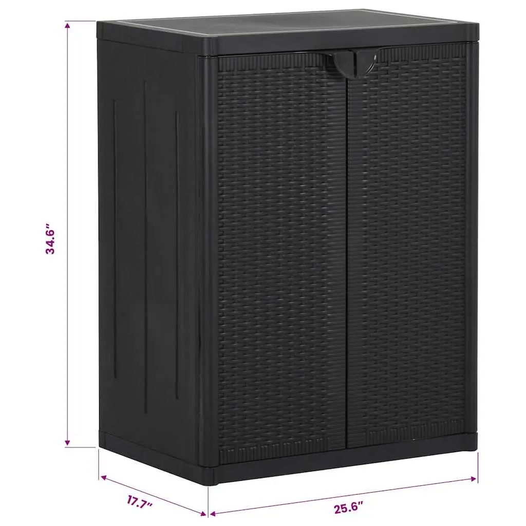 Storage Cabinet Black Indoor Outdoor Garden Patio Organizer 65 x 45 x 88 cm