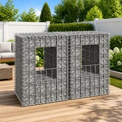 Gabion Basket Posts - 2 pcs, 40x40x60 cm Iron Structure