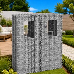 Gabion Basket Posts Set 2 pcs 40x40x100 cm Iron