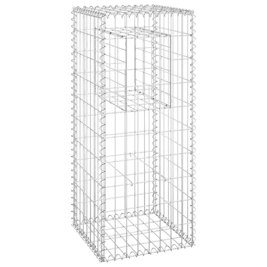 Gabion Basket Posts Set 2 pcs 40x40x100 cm Iron