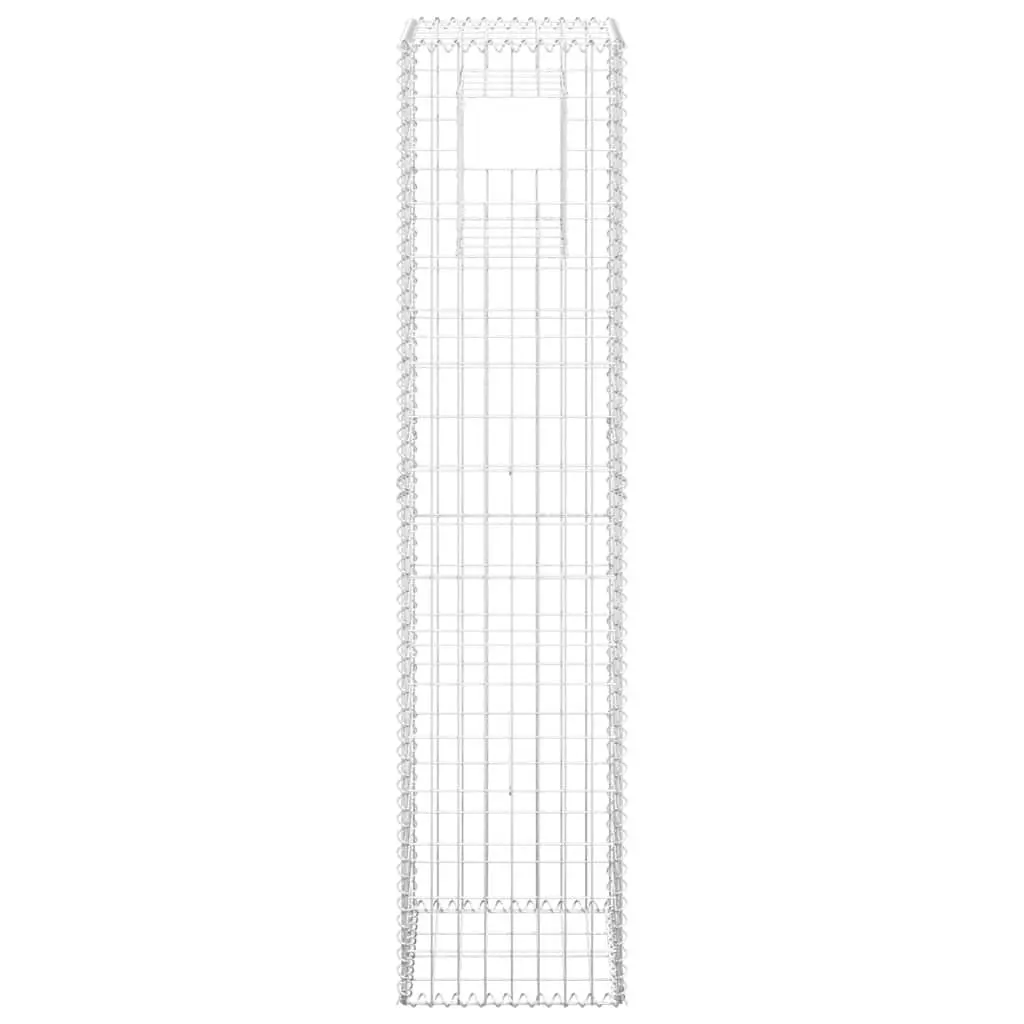 Gabion Basket Post for Garden Fencing 40x40x180 cm Iron Decorative Barrier