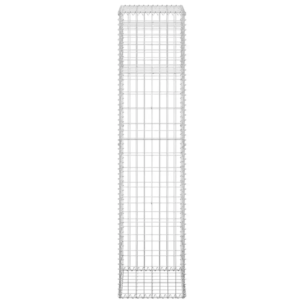 Gabion Basket Post for Garden Fencing 40x40x180 cm Iron Decorative Barrier
