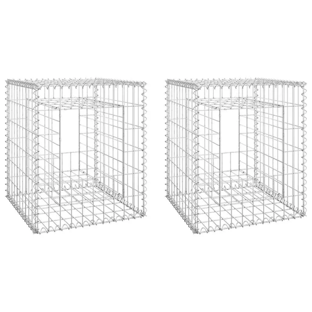Gabion Basket Posts Garden Fencing 50x50x60 cm Iron Wire Mesh