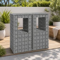 Gabion Basket Posts - 2 Pieces, 50x50x100 cm, Iron