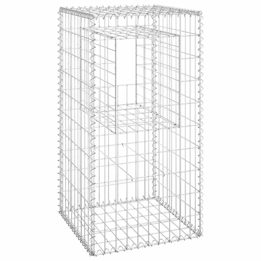 Gabion Basket Posts 2 pcs 50x50x100 cm Iron Garden Fence Barrier Patio