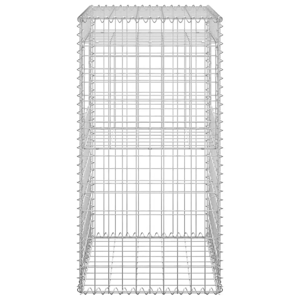 Gabion Basket Posts 2 pcs 50x50x100 cm Iron Garden Fence Barrier Patio
