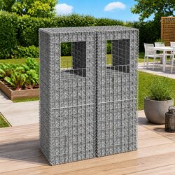 Gabion Basket Posts 2pcs 50x50x140cm Iron Fence Garden Patio Decor Filler