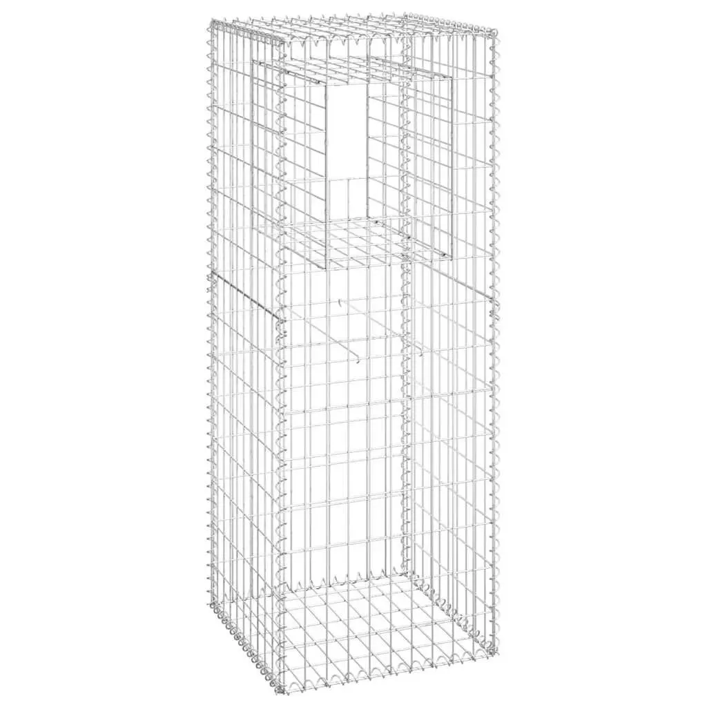 Gabion Basket Posts 2pcs 50x50x140cm Iron Fence Garden Patio Decor Filler