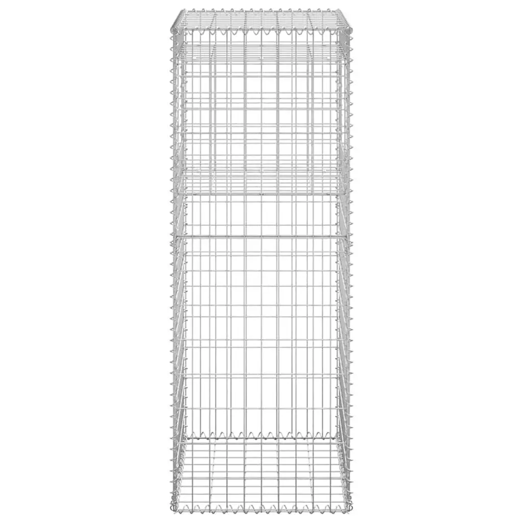 Gabion Basket Posts 2pcs 50x50x140cm Iron Fence Garden Patio Decor Filler