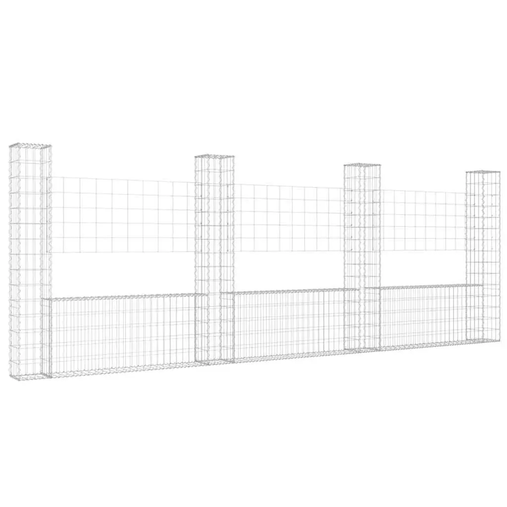 U-Shape Gabion Basket Fence Panel Garden 380x20x150cm