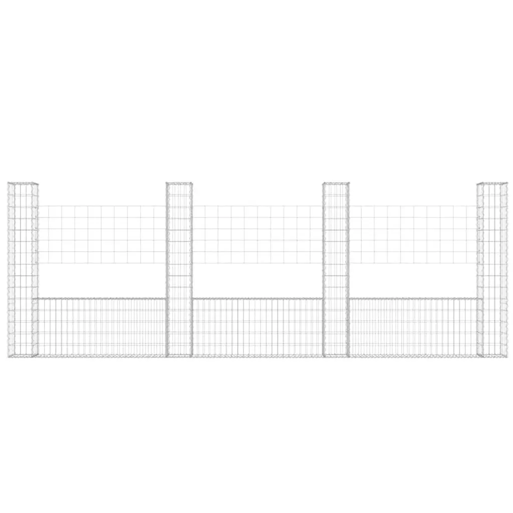 U-Shape Gabion Basket Fence Panel Garden 380x20x150cm