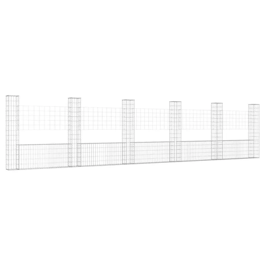 U-Shape Gabion Basket Garden Fence Panel 620 x 20 x 150 cm