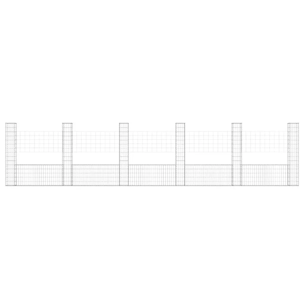 U-Shape Gabion Basket Garden Fence Panel 620 x 20 x 150 cm
