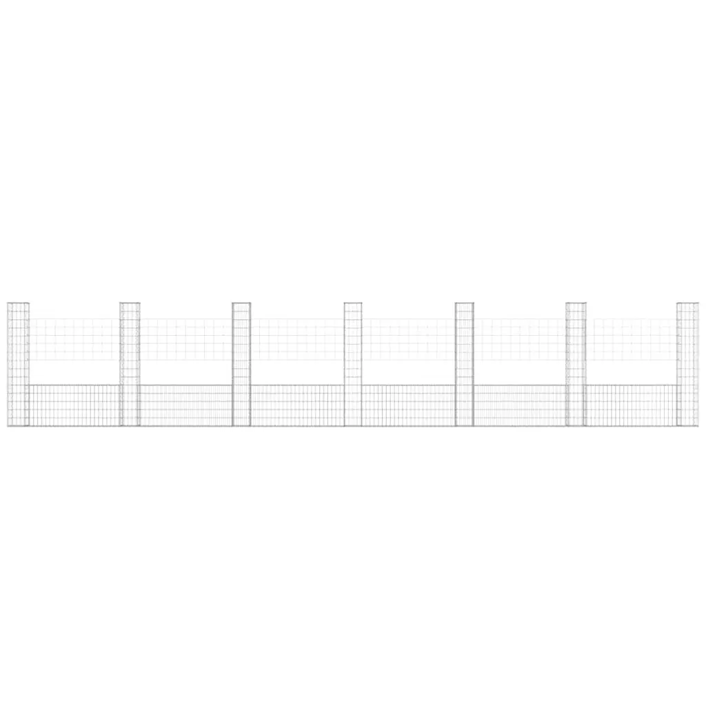 U-Shape Gabion Basket Fence Panel for Garden 740 x 20 x 150 cm