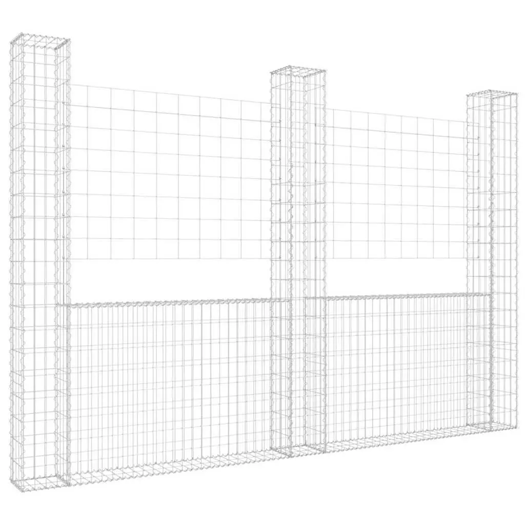 U-Shape Gabion Basket Fence Panel Garden 260x20x200cm