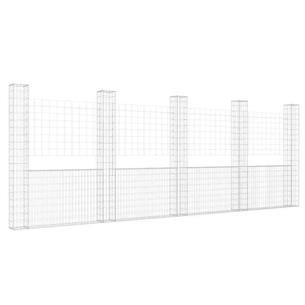 U-Shape Gabion Basket with Iron Fence Panel