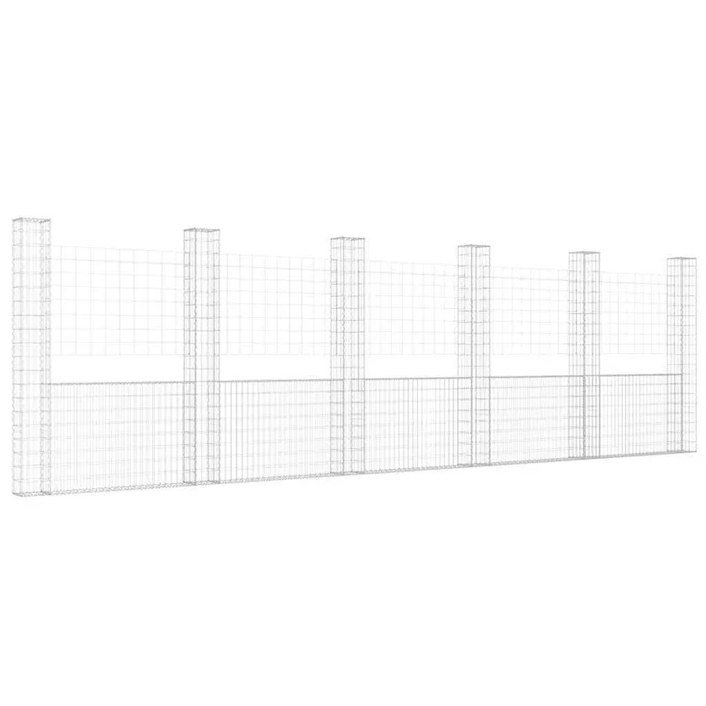 U-Shape Gabion Basket Fence Panel for Garden 620 x 20 x 200 cm