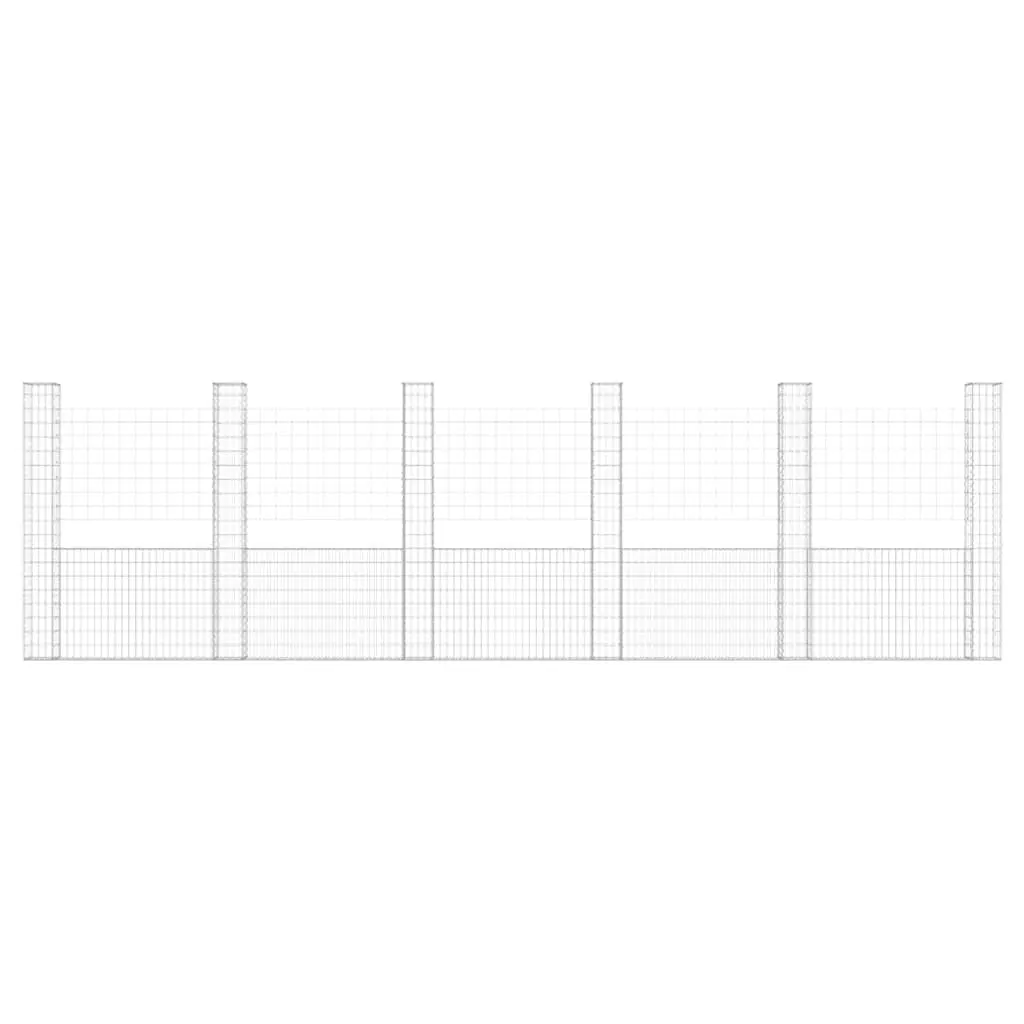 U-Shape Gabion Basket Fence Panel for Garden 620 x 20 x 200 cm