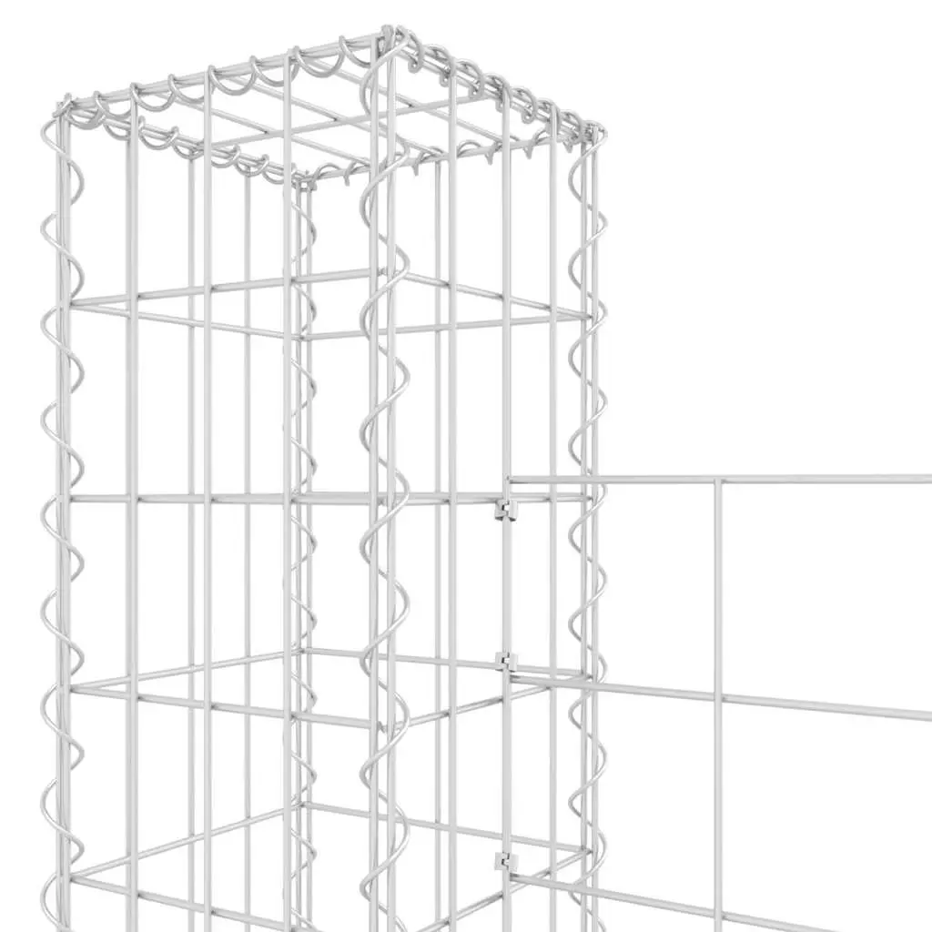 U-Shape Gabion Basket Fence Panel for Garden 620 x 20 x 200 cm