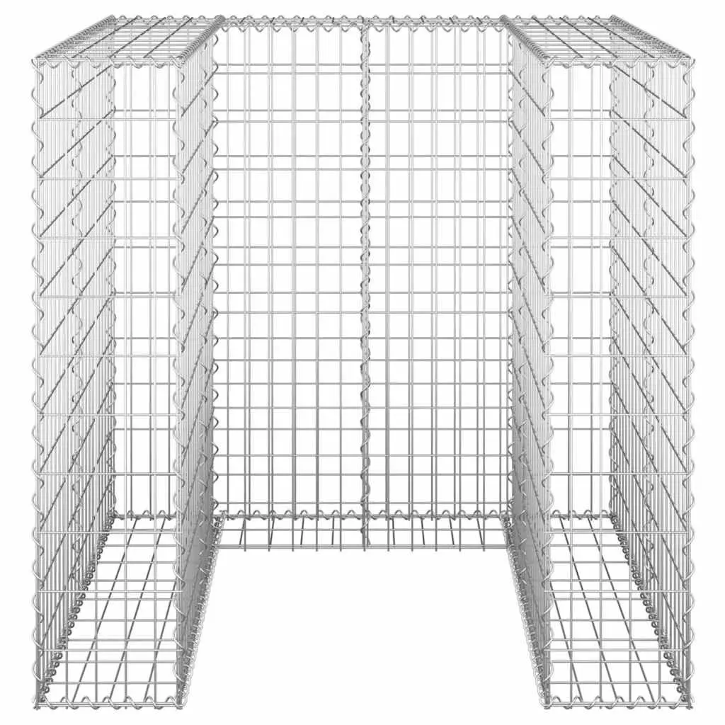 Gabion Wall Waste Bin Container Enclosure Garden Patio 110 x 100 x 110 cm Galvanised Steel