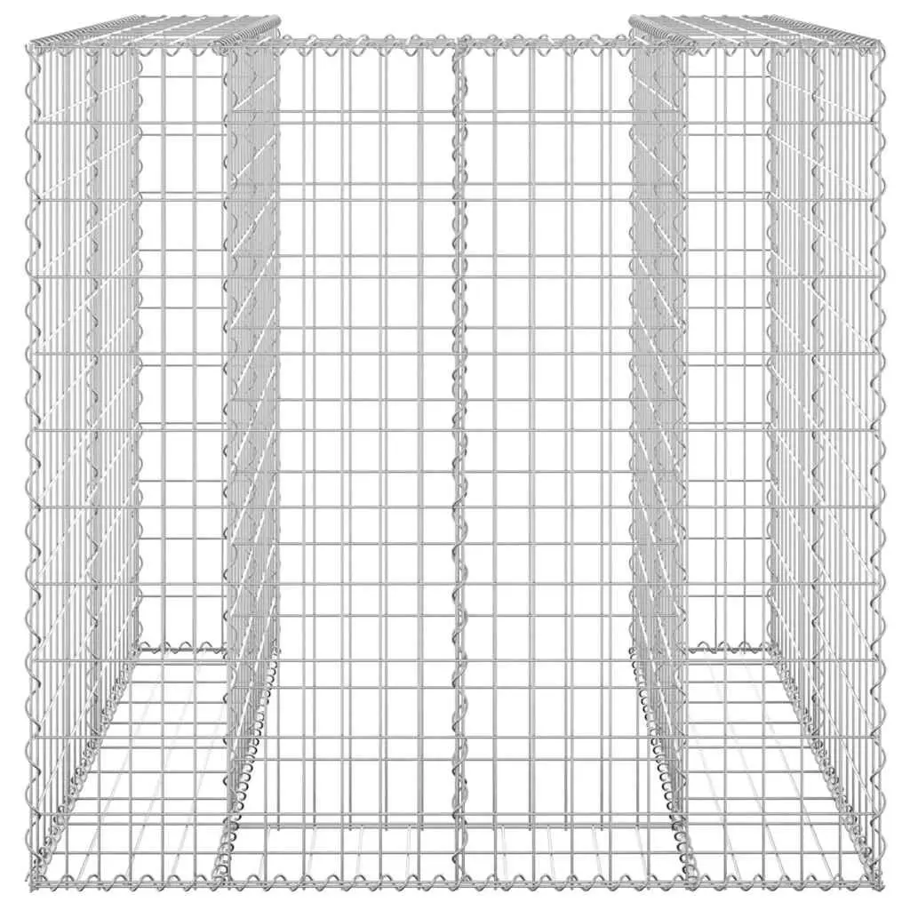 Gabion Wall Waste Bin Container Enclosure Garden Patio 110 x 100 x 110 cm Galvanised Steel