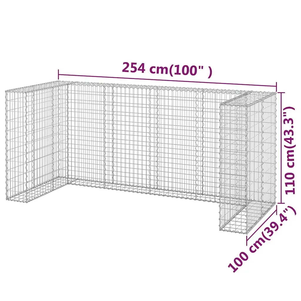 Gabion Wall Waste Container Enclosure Galvanised Steel Garbage Bin Screen