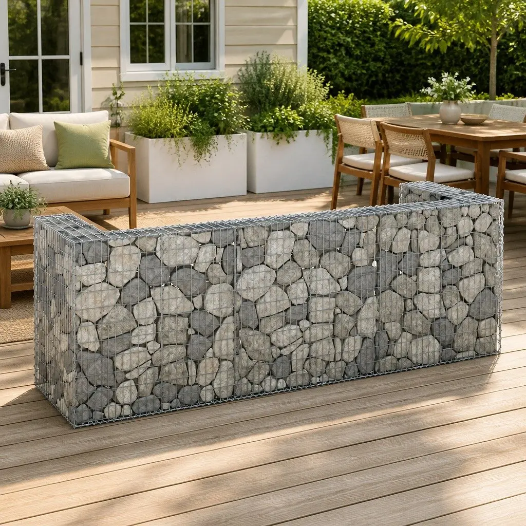 Gabion Wall Waste Container Enclosure Garbage Bin Screen Garden Patio Galvanised