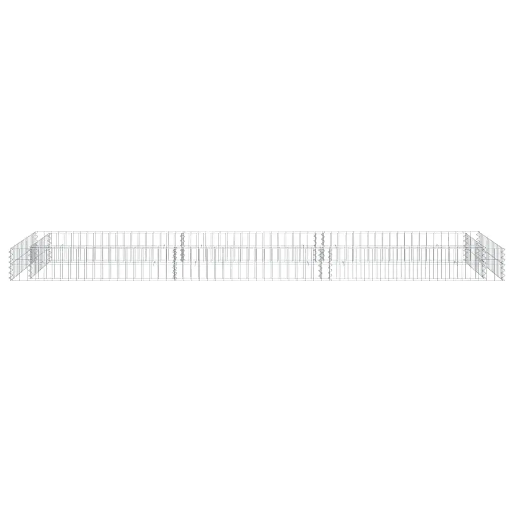 Gabion Raised Bed Garden Planter 300x100x20 cm Galvanised Steel