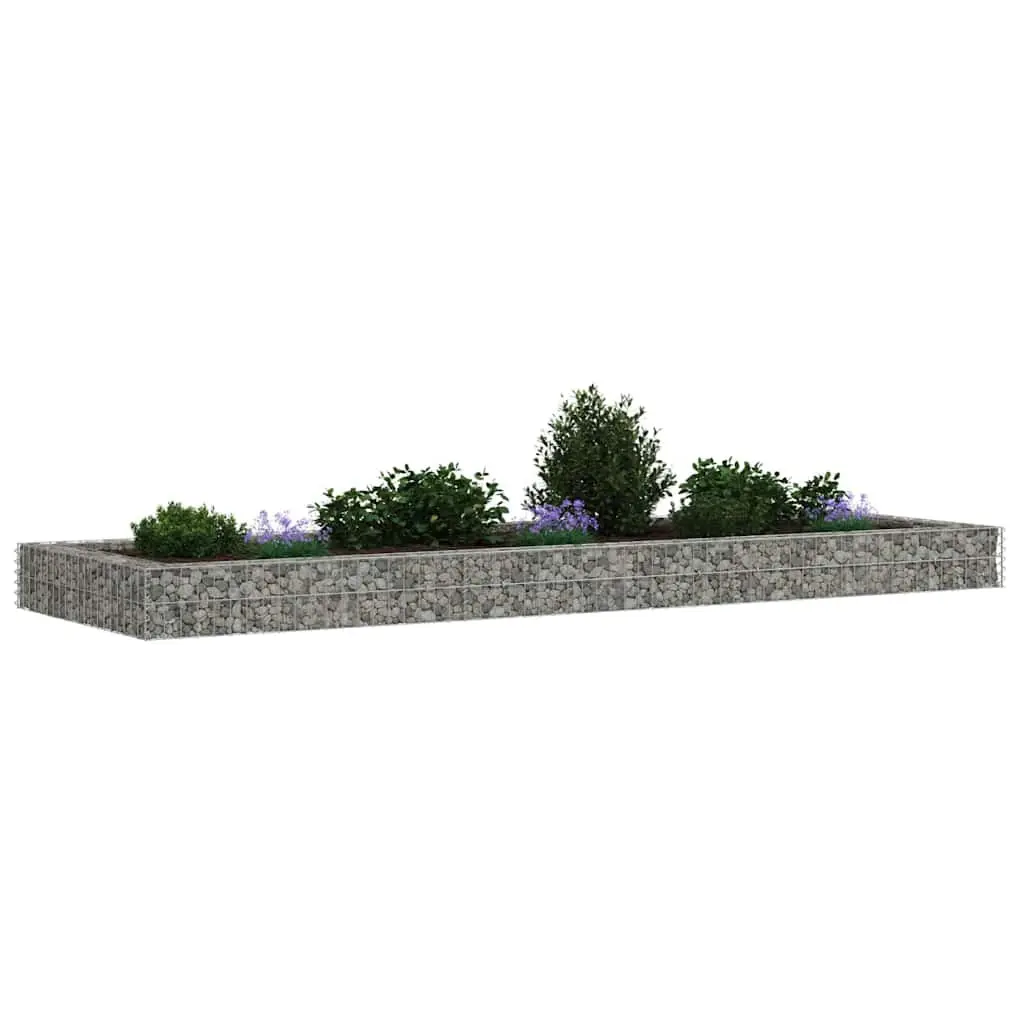 Gabion Raised Bed Garden Planter 300x100x20 cm Galvanised Steel
