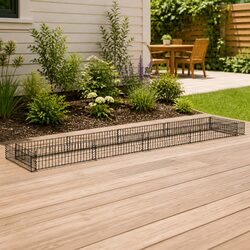 Gabion Raised Garden Bed: 400x100x20cm Galvanised Steel Design