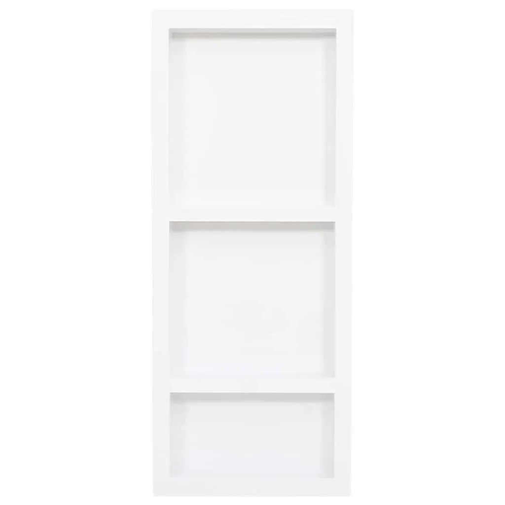 Shower Niche 3 Compartments High Gloss White Bathroom Storage Shelf Wall Mount