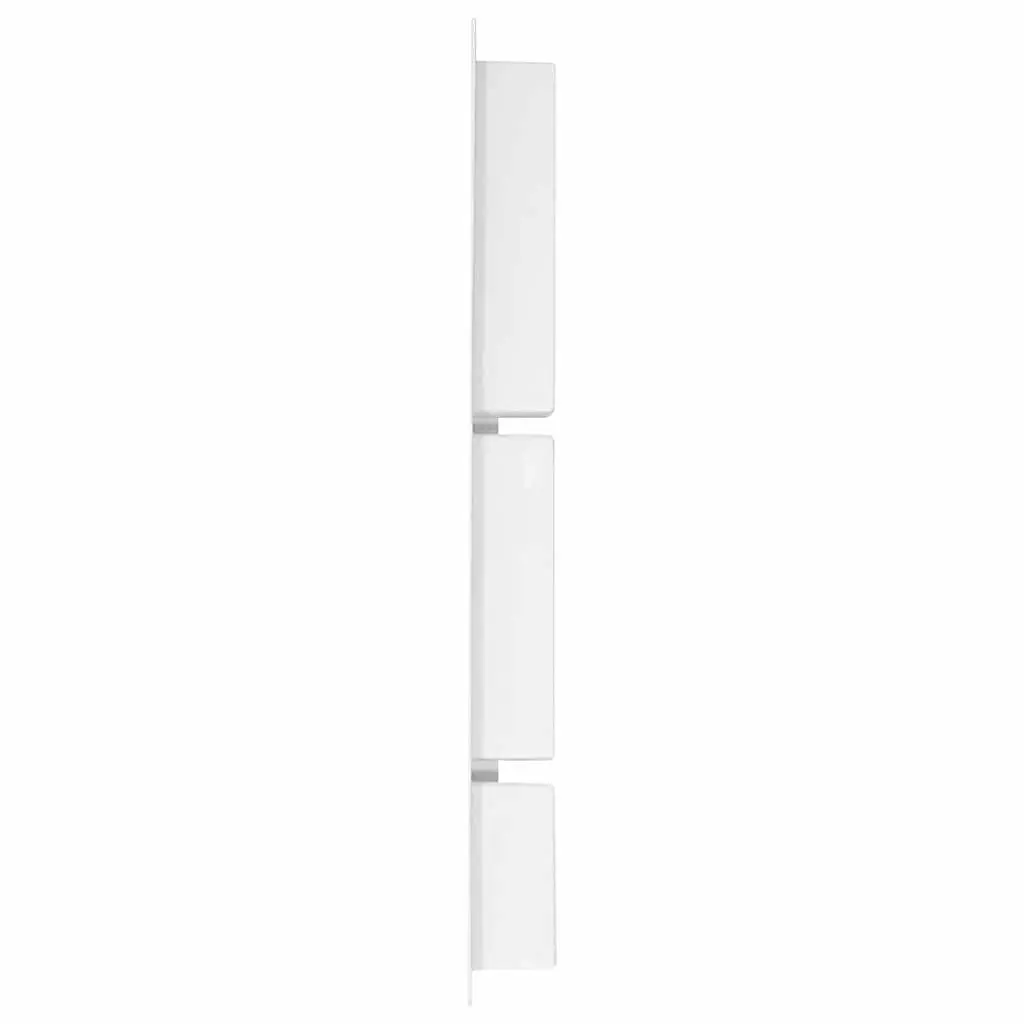 Shower Niche 3 Compartments High Gloss White Bathroom Storage Shelf Wall Mount