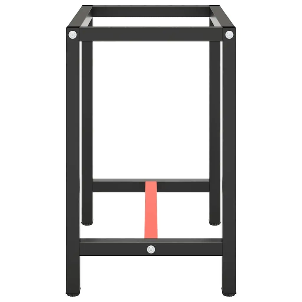 Work Bench Frame Heavy Duty Metal Table Legs Matte Black Red 70x50x79cm