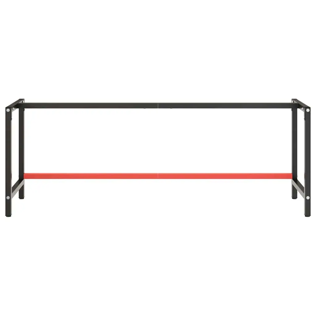 Work Bench Frame Heavy Duty Metal Table Legs Matte Black Reinforced Bar Support