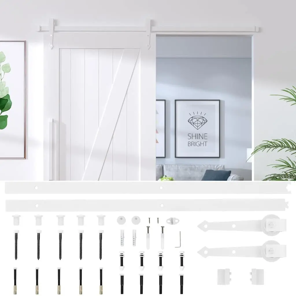 200cm White Sliding Door Hardware Kit