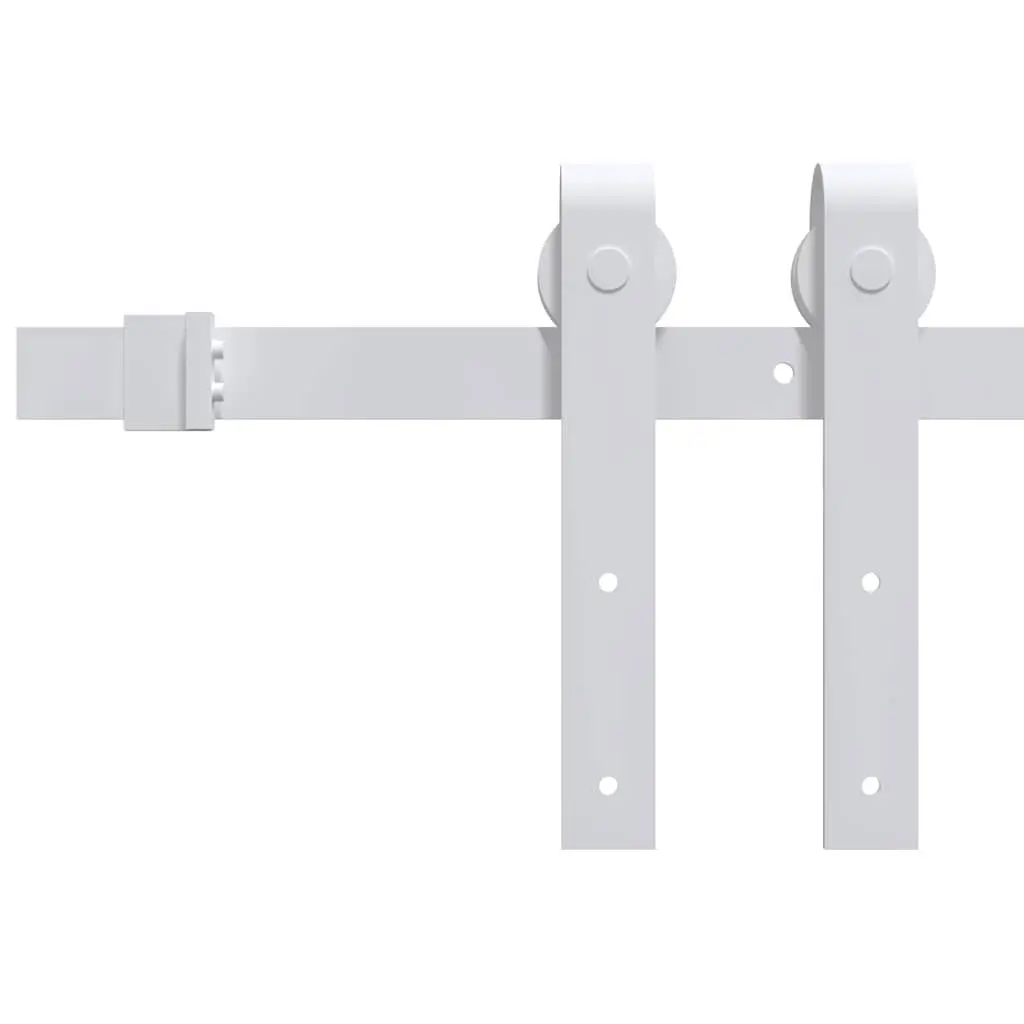 Sliding Door Hardware Kit 200cm Steel Track Rail Barn Door System White