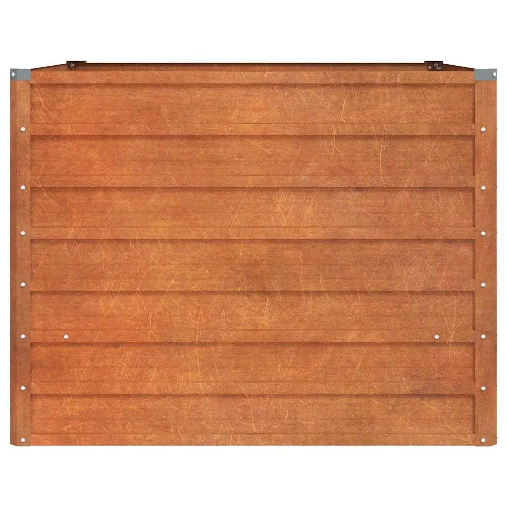Garden Raised Bed Planter Outdoor Corten Steel 100 x 100 x 77 cm
