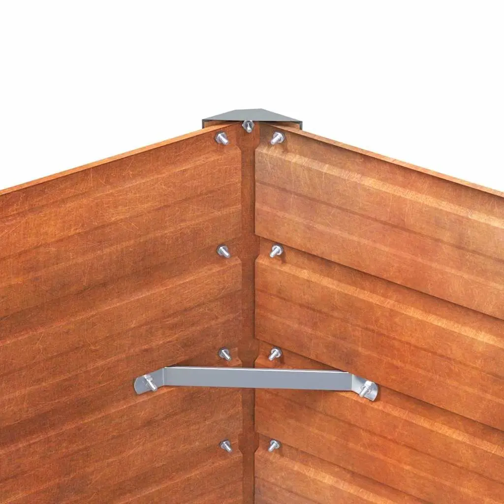 Garden Raised Bed Planter Outdoor Corten Steel 100 x 100 x 77 cm