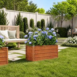 Corten Steel Raised Garden Bed with Open Bottom Design