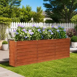 Garden Raised Bed Planter Box Weathering Steel Outdoor Flower Vegetable Herb