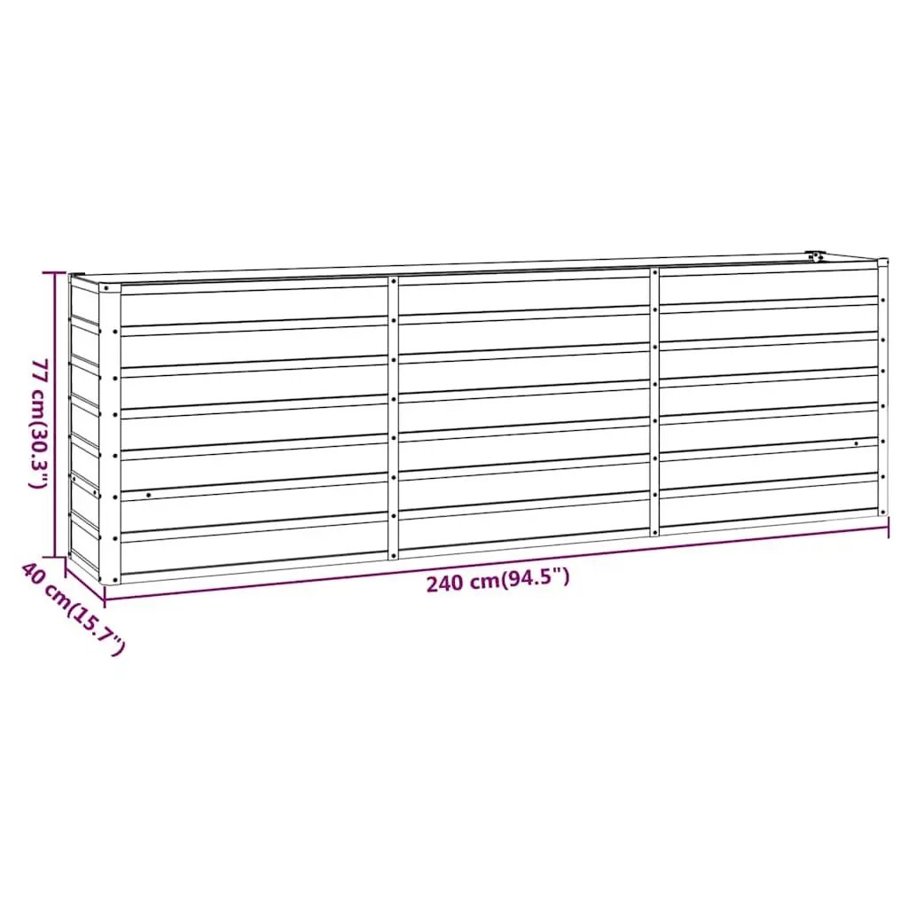 Garden Raised Bed Planter Box Outdoor Vegetable Herb 240 x 40 x 77 cm