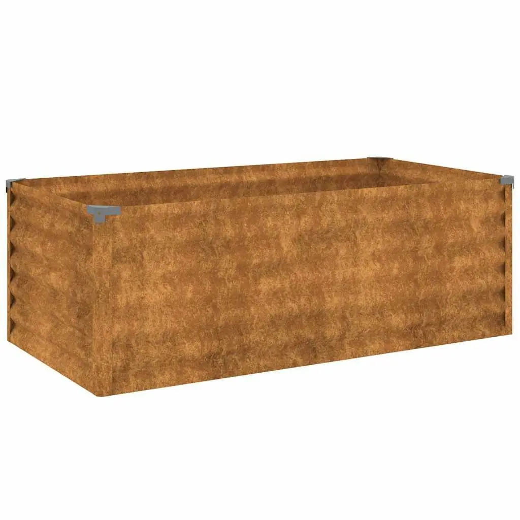 Garden Raised Bed Planter Outdoor 100x50x36 cm Corten Steel Brown