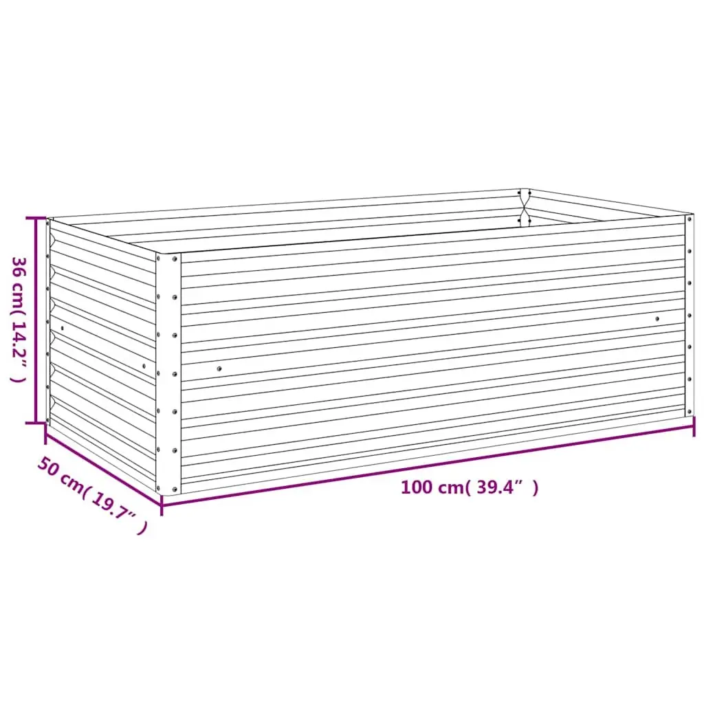 Garden Raised Bed Planter Outdoor 100x50x36 cm Corten Steel Brown